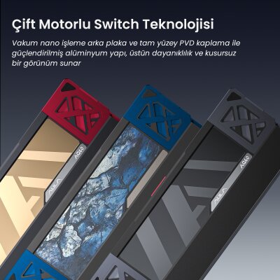 Aula AG60 Pro Alüminyum Manyetik Klavye Hall Effect Aether Switch 8000Hz RGB TKL Hot Swap Oyuncu Klavyesi Şeffaf Siyah - 5