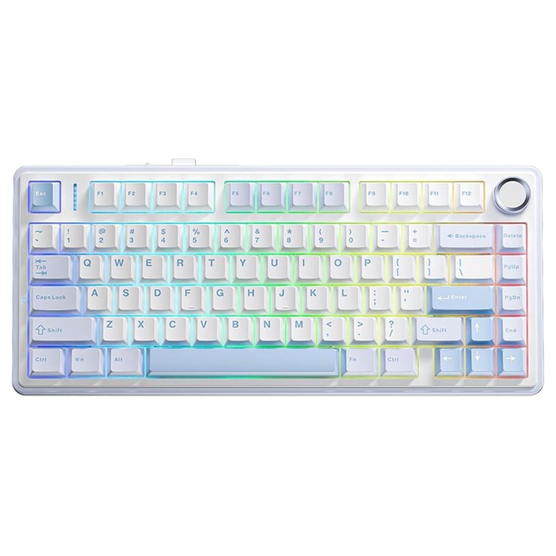 Aula F75 Mekanik RGB TKL GrayWood V3 Switch Kablosuz Makrolu Hot Swap Klavye Buz Mavisi - 1