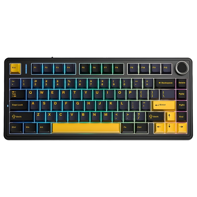 Aula F75 Mekanik RGB TKL GrayWood V3 Switch Kablosuz Makrolu Hot Swap Klavye Siyah - 1
