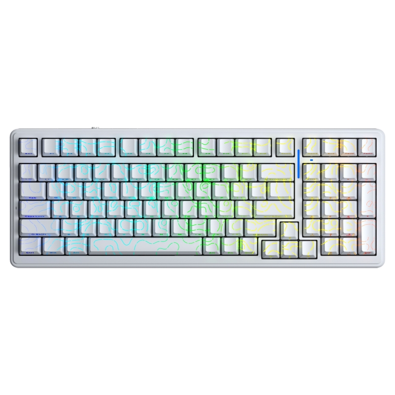 Aula F99 Mekanik RGB Star Vector Switch 3 Modlu Kablosuz Makrolu Hot Swap Klavye Desenli Beyaz - 1