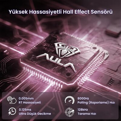 Aula Hero 99 Hall Effect Manyetik Klavye Rapid Trigger Wing Chun Switch 8000Hz RGB Hot Swap Oyuncu Klavyesi Siyah - 6