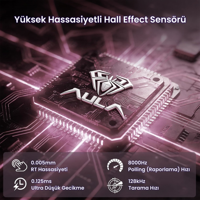 Aula Hero 99 Hall Effect Manyetik Klavye Rapid Trigger Wing Chun Switch 8000Hz RGB Hot Swap Oyuncu Klavyesi Siyah - 6