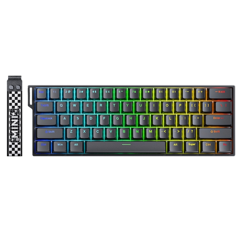 Aula Mini 60 He Hall Effect Manyetik Klavye Rapid Trigger Stromrise Switch 8000Hz TKL Hot Swap Oyuncu Klavyesi Siyah - 1