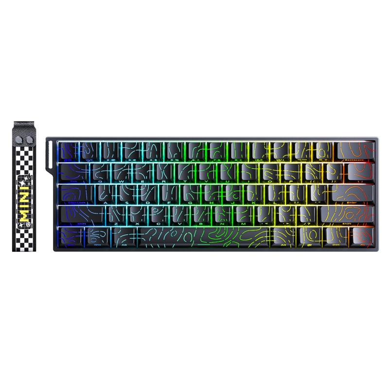 Aula Mini 60 He Max Hall Effect Manyetik Klavye Rapid Trigger Spiritcloud Switch 8000Hz RGB TKL Hot Swap Oyuncu Klavyesi Siyah - 1