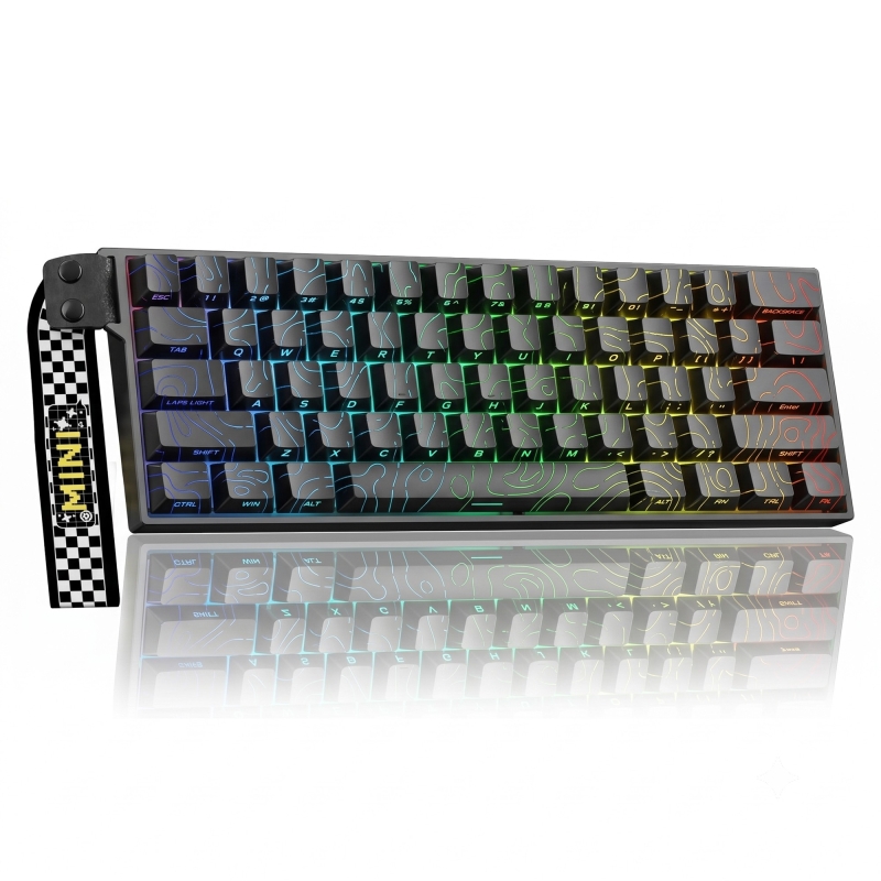 Aula Mini 60 He Max Hall Effect Manyetik Klavye Rapid Trigger Spiritcloud Switch 8000Hz RGB TKL Hot Swap Oyuncu Klavyesi Siyah - 9