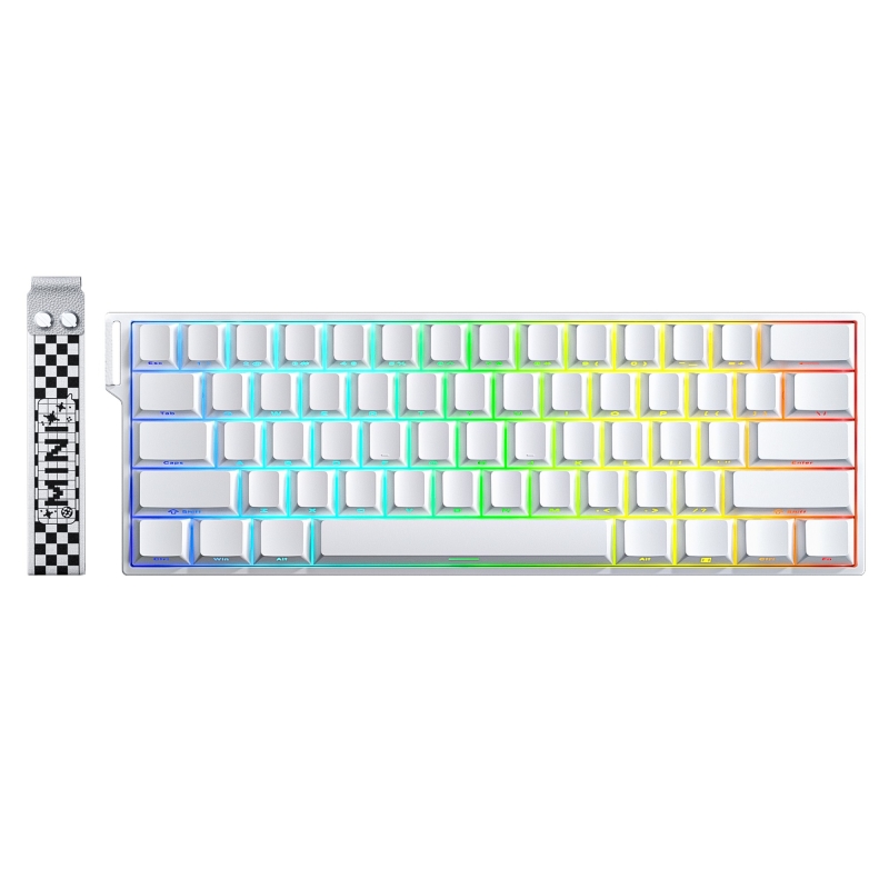 Aula Mini 60 He Pro Hall Effect Manyetik Klavye Rapid Trigger Mistcloud Switch 8000Hz RGB TKL Hot Swap Oyuncu Klavyesi Beyaz - 1