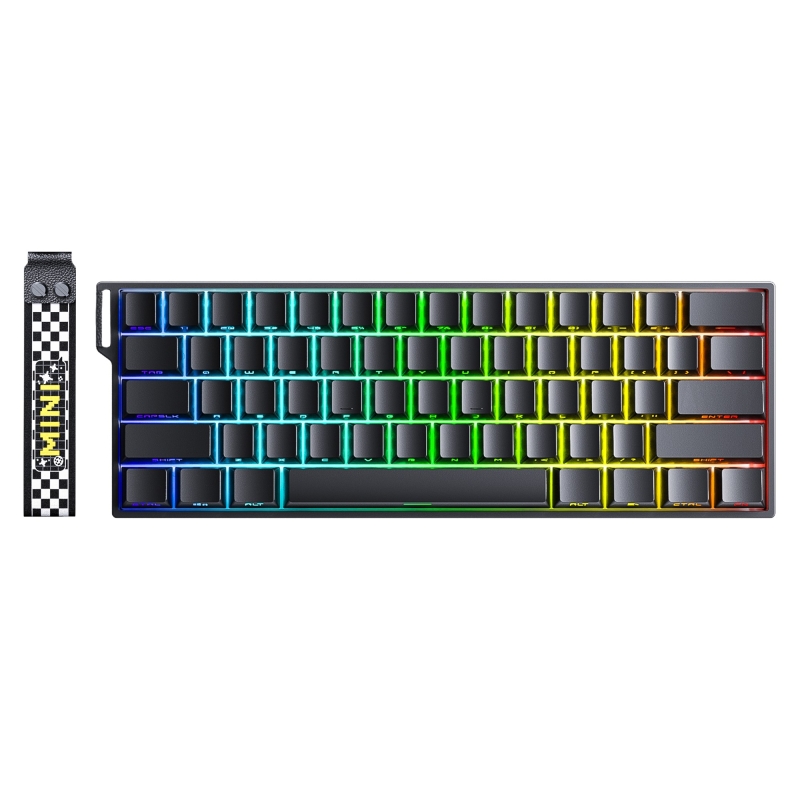 Aula Mini 60 He Pro Hall Effect Manyetik Klavye Rapid Trigger Stromrise Switch 8000Hz RGB TKL Hot Swap Oyuncu Klavyesi Siyah - 1