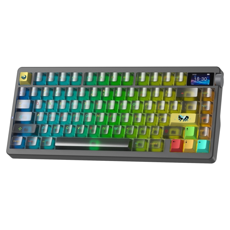 Aula Nova75 Mekanik RGB Klavye TKL Dream Sakura Switch Tri Mode Kablosuz Makrolu Hot Swap Gaming Oyuncu Klavyesi Siyah - 1