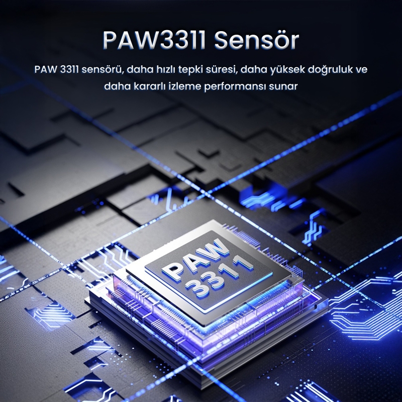 Aula SC590 Pro PAW3311 Sensör 20000 DPI 1000Hz Kablolu ve Kablosuz Gaming Oyuncu Mouse Siyah - 3