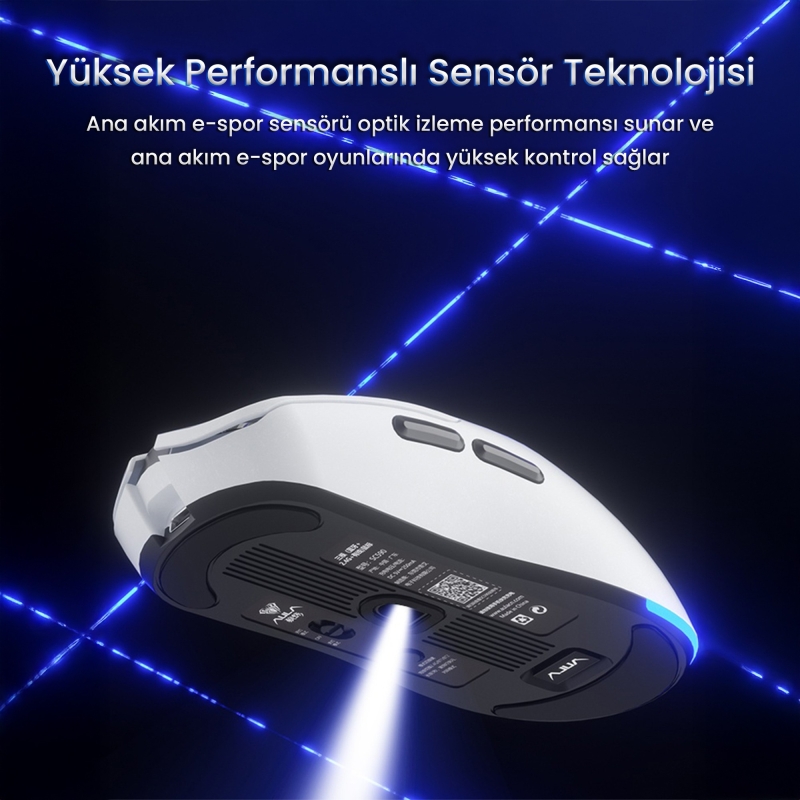 Aula SC590 Pro PAW3311 Sensör 20000 DPI 1000Hz Kablolu ve Kablosuz Gaming Oyuncu Mouse Siyah - 4