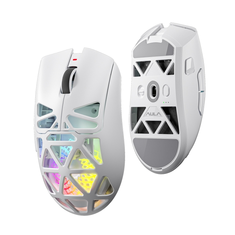 Aula SC620 PAW3311 Sensör 12000 DPI 1000Hz Kablolu ve Kablosuz Gaming Oyuncu Mouse Beyaz - 1