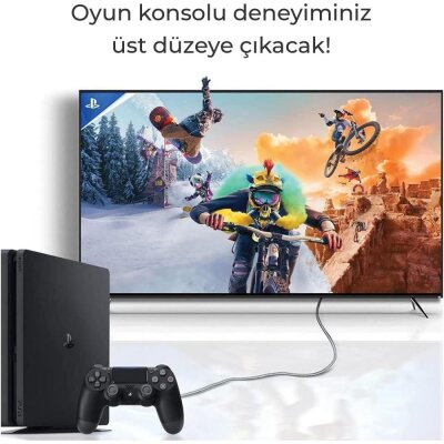Bix 4K@60Hz 18 Gbps Veri Aktarım Destekli Yüksek Hızlı HDMI 2.0 & Ethernet Kablosu 2 Metre - 4