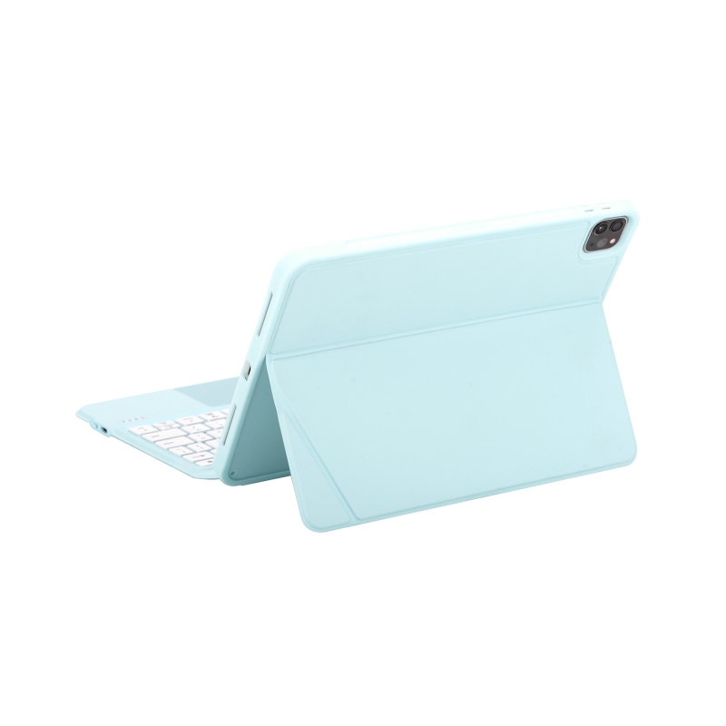Bix IK02 Manyetik Ayrılabilir iPad için Touchpad’li Klavye Kılıfı Bluetooth 6.0 Type-C Şarjlı 7 Renk Aydınlatmalı Stant Özellikli Tablet Klavye Kılıfı Mavi - 2