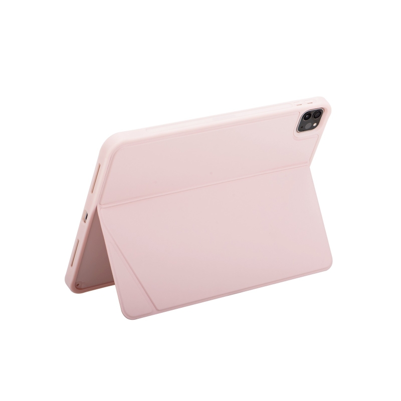 Bix IK02 Manyetik Ayrılabilir iPad için Touchpad’li Klavye Kılıfı Bluetooth 6.0 Type-C Şarjlı 7 Renk Aydınlatmalı Stant Özellikli Tablet Klavye Kılıfı Pembe - 2
