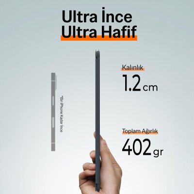Bix IK04 Manyetik İpad Klavyeli Kılıf Bluetooth 5.3 Türkçe Q Klavye Değiştirilebilir Pilli Ultra İnce Çok Açılı Standlı Mor - 8