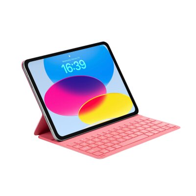 Bix IK04 Manyetik İpad Klavyeli Kılıf Bluetooth 5.3 Türkçe Q Klavye Değiştirilebilir Pilli Ultra İnce Çok Açılı Standlı Pembe - Bix