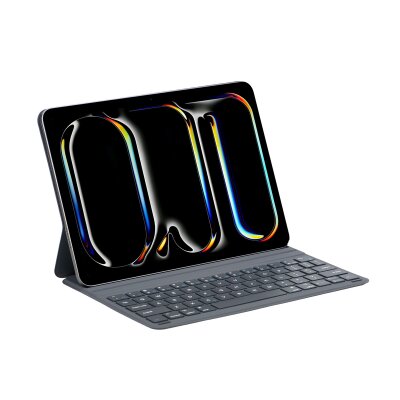 Bix IK05 Manyetik İpad Klavyeli Kılıf Bluetooth 5.3 Türkçe Q Klavye Değiştirilebilir Pilli Ultra İnce Çok Açılı Standlı Gri - Bix