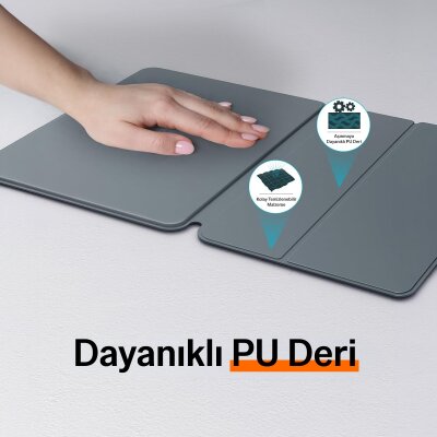 Bix IK05 Manyetik İpad Klavyeli Kılıf Bluetooth 5.3 Türkçe Q Klavye Değiştirilebilir Pilli Ultra İnce Çok Açılı Standlı Gri - 6