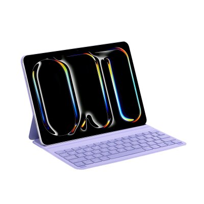 Bix IK05 Manyetik İpad Klavyeli Kılıf Bluetooth 5.3 Türkçe Q Klavye Değiştirilebilir Pilli Ultra İnce Çok Açılı Standlı Mor - Bix