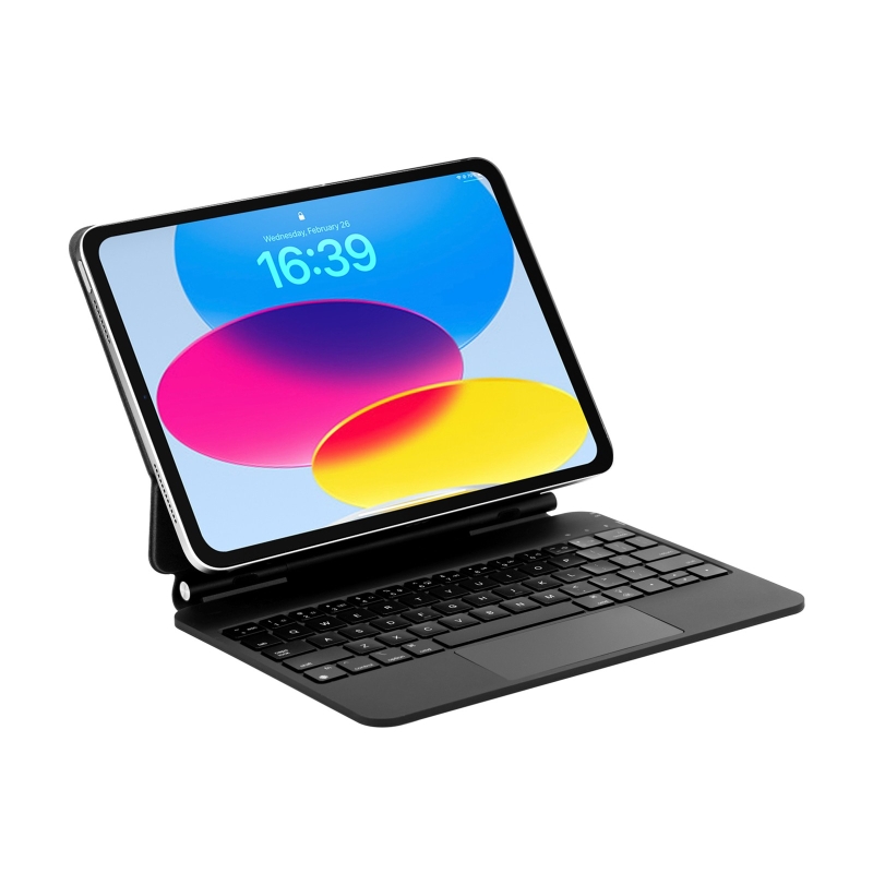 Bix IK06 Manyetik Bluetooth Klavyeli İpad Kılıfı, Dokunmatik Yüzeyli, 7 Renk Aydınlatmalı, İpad Air 10.9″/11″ İpad Pro 11″ Uyumlu Siyah - 1