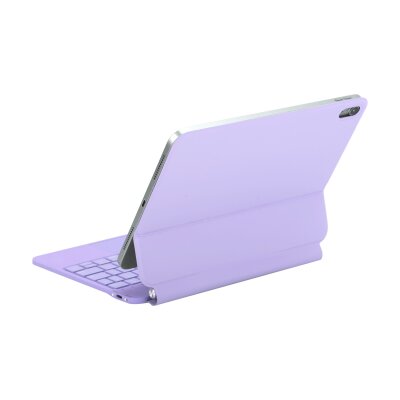 Bix IK07 Manyetik Bluetooth Klavyeli İpad Kılıfı Çoklu Dokunmatik Yüzeyli 7 Renk Aydınlatmalı İnce Tasarım İpad10. Nesil İpad 11 A16 Uyumlu Mor - 10