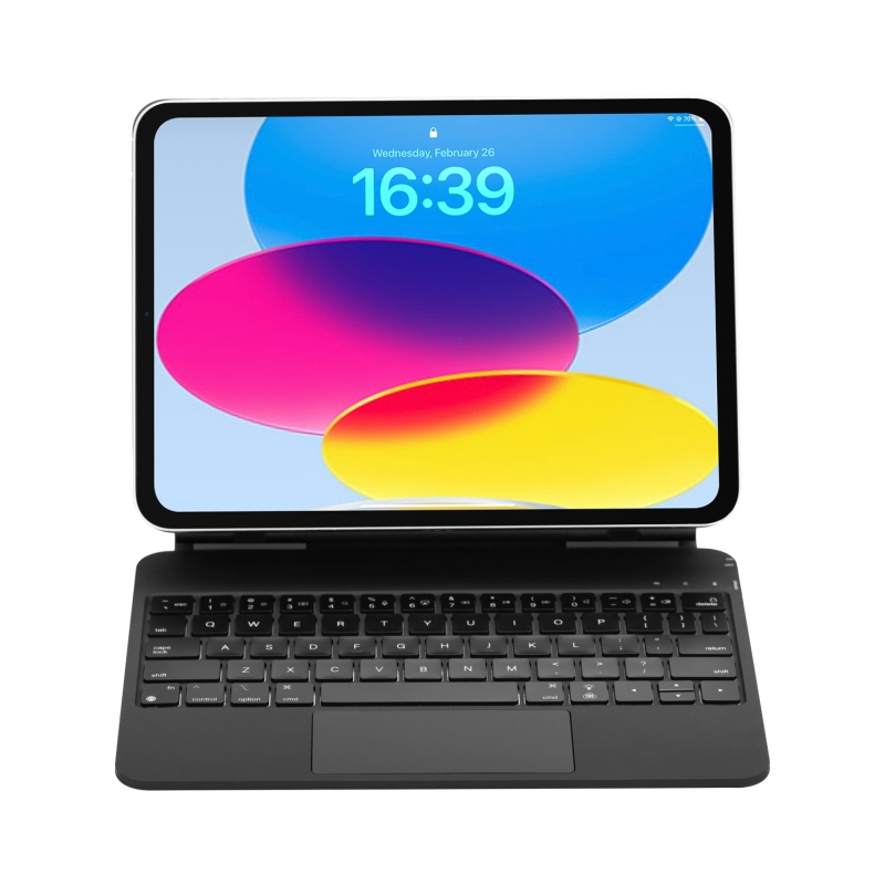 Bix IK07 Manyetik Bluetooth Klavyeli İpad Kılıfı Çoklu Dokunmatik Yüzeyli 7 Renk Aydınlatmalı İnce Tasarım İpad10. Nesil İpad 11 A16 Uyumlu Siyah - 8