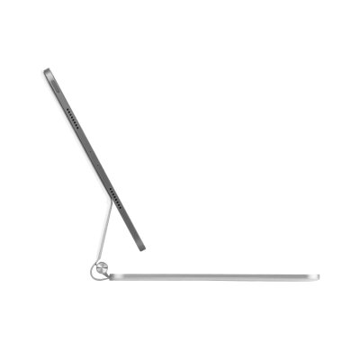 Bix IK08 Manyetik Bluetooth Klavyeli İpad Kılıfı Çoklu Dokunmatik Yüzeyli 3 Kademeli Arka Aydınlatmalı İpad Air İpad Pro Uyumlu Beyaz Gümüş - 9