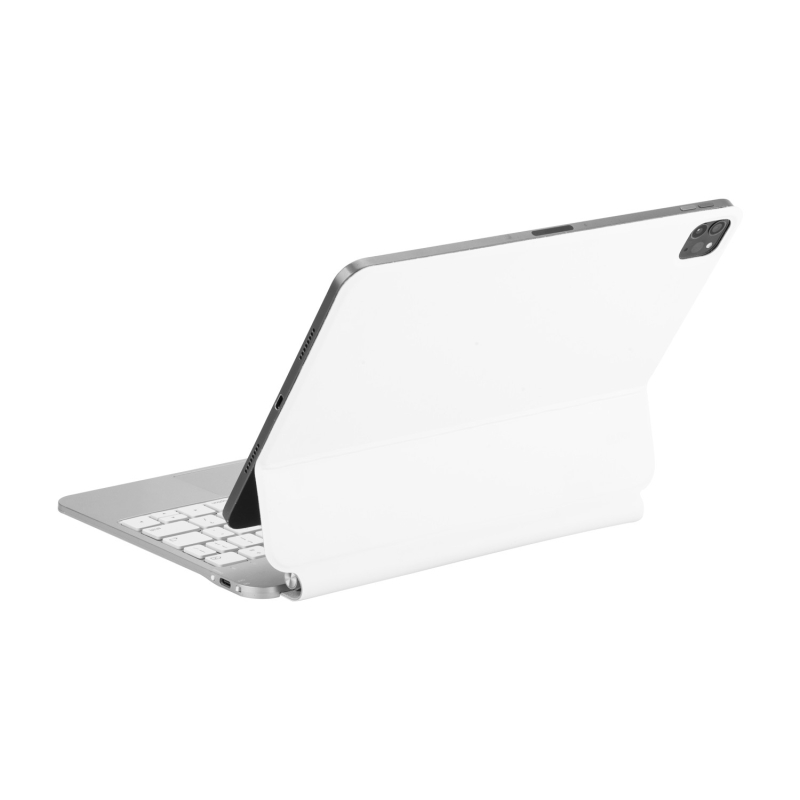 Bix IK08 Manyetik Bluetooth Klavyeli İpad Kılıfı Çoklu Dokunmatik Yüzeyli 3 Kademeli Arka Aydınlatmalı İpad Air İpad Pro Uyumlu Beyaz Gümüş - 13