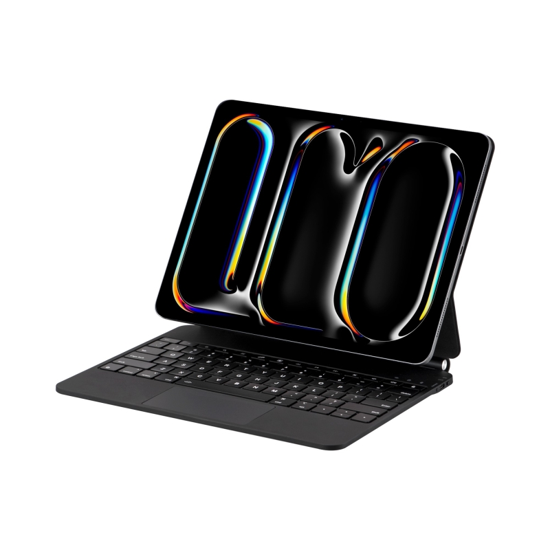 Bix IK08P Manyetik Bluetooth Klavyeli İpad Kılıfı Çoklu Dokunmatik Yüzeyli 3 Kademeli Arka Aydınlatmalı iPad Pro Uyumlu Siyah - 9