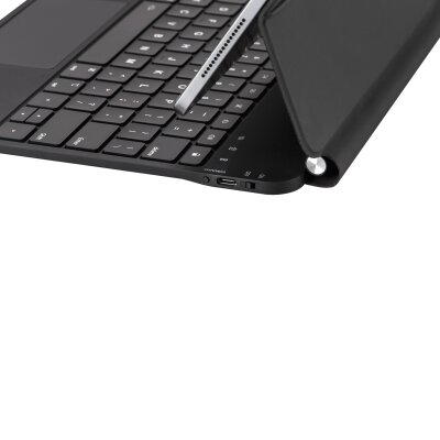 Bix IK08P Manyetik Bluetooth Klavyeli İpad Kılıfı Çoklu Dokunmatik Yüzeyli 3 Kademeli Arka Aydınlatmalı iPad Pro Uyumlu Siyah - 13