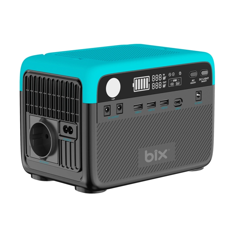 Bix PS60K 300W Taşınabilir Güç İstasyonu 192Wh LiFePO4 Batarya AC/DC/USB Güneş Paneli Uyumlu Power Station - 1