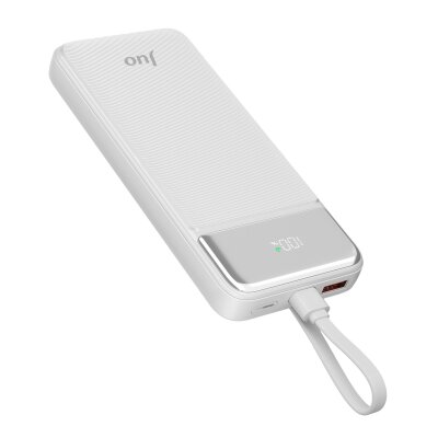 Juo 10000mAh 22.5W Led Ekranlı Lightning ve Type-C Kablolu Powerbank Taşınabilir Hızlı Şarj Cihazı Beyaz - 7