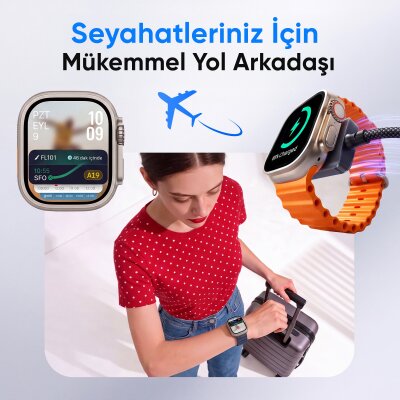 Juo 100W Type-C to Type-C Hızlı Şarj Kablosu Apple Watch Uyumlu Manyetik Şarj Özellikli 2'si 1 Arada Kablo 1.2 Metre - 4