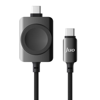 Juo 100W Type-C to Type-C Hızlı Şarj Kablosu Apple Watch Uyumlu Manyetik Şarj Özellikli 2'si 1 Arada Kablo 1.2 Metre - 7