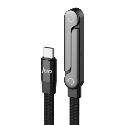 Juo 100W Type-C to Type-C Hızlı Şarj Kablosu Katlanabilir Standlı E-Mark Çipli Örgülü 1.2 Metre Kablo - 7