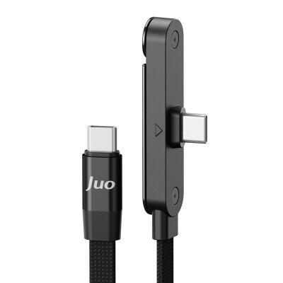 Juo 100W Type-C to Type-C Hızlı Şarj Kablosu Katlanabilir Standlı E-Mark Çipli Örgülü 1.2 Metre Kablo - 8