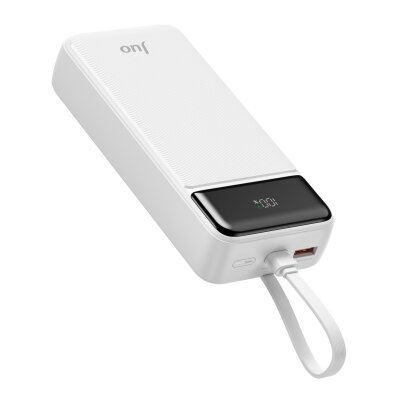 Juo 20000mAh 22.5W Led Ekranlı Lightning ve Type-C Kablolu Powerbank Taşınabilir Hızlı Şarj Cihazı Beyaz - 7