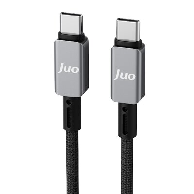 Juo 240W Type-C to Type-C Dijital TFT Ekranlı E-Mark Çipli Örgülü Hızlı Şarj Kablosu 1.2 Metre - 7