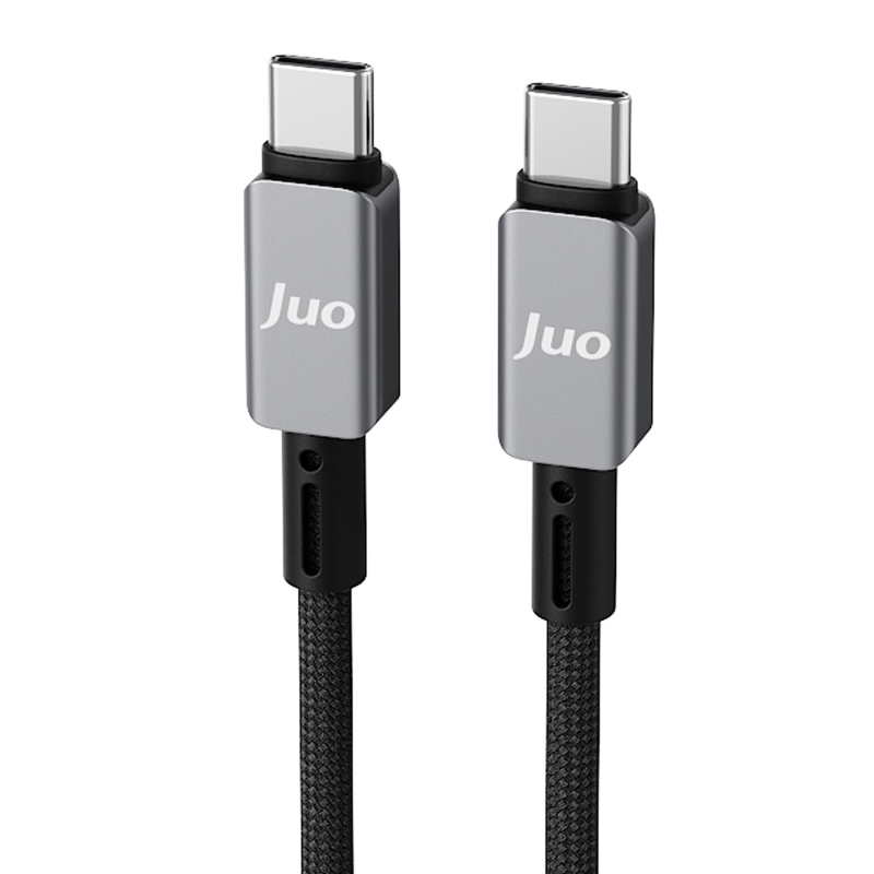 Juo 240W Type-C to Type-C Dijital TFT Ekranlı E-Mark Çipli Örgülü Hızlı Şarj Kablosu 1.2 Metre - 7
