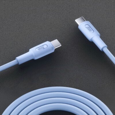 Juo 60W USB Type-C to Type-C Silikon Hızlı Şarj ve Data Kablosu Mavi 2 Metre - 4