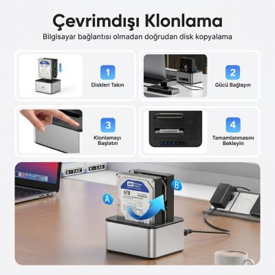 Juo JHD32 USB 3.0 Çift Yuvalı 2.5