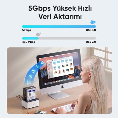 Juo JHD32 USB 3.0 Çift Yuvalı 2.5