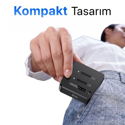 Juo JHD38 Dual M.2 NVMe SSD Offline Clone Docking Station 16TB Type-C 10Gbps USB 3.2 Klon Fonksiyonlu Disk İstasyonu - 5