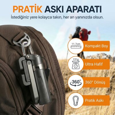 Juo JST20 Kumandalı Mini Tripod Monopod Selfie Çubuğu Android iPhone Uyumlu Beyaz - 2