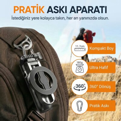 Juo JST30 Magsafe Manyetik Kumandalı Tripod Monopod Selfie Çubuğu Android iPhone Uyumlu Siyah - 2