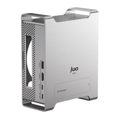 Juo Mac Mini M6, M5 Pro, M4 için Dock Station NVMe SSD Kutusu USB Çoklayıcı Hub 10Gbps 4K 60Hz HDMI SD/TF 4.0 Kart Okuyucu 100W PD Alüminyum Stand - Juo