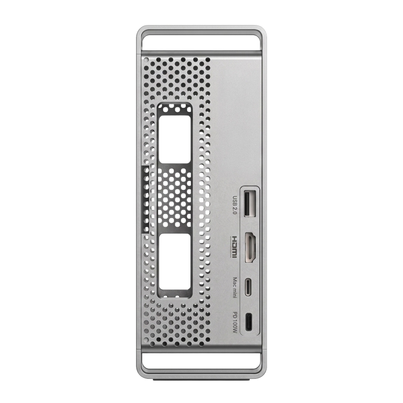 Juo Mac Mini M6, M5 Pro, M4 için Dock Station NVMe SSD Kutusu USB Çoklayıcı Hub 10Gbps 4K 60Hz HDMI SD/TF 4.0 Kart Okuyucu 100W PD Alüminyum Stand - 9