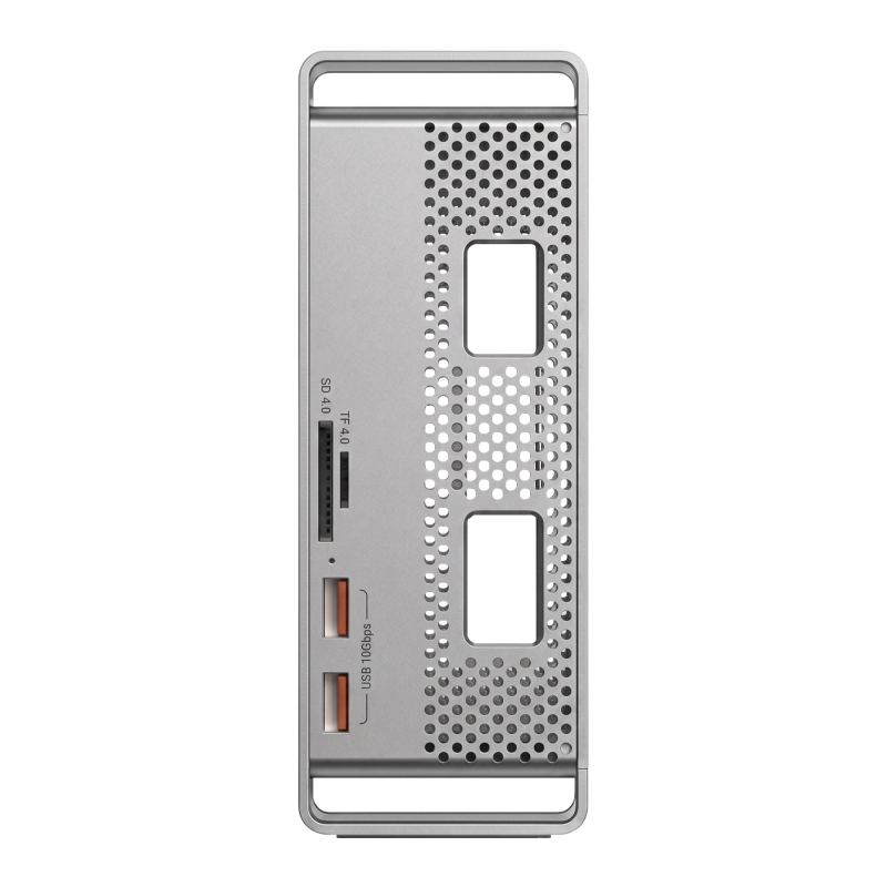 Juo Mac Mini M6, M5 Pro, M4 için Dock Station NVMe SSD Kutusu USB Çoklayıcı Hub 10Gbps 4K 60Hz HDMI SD/TF 4.0 Kart Okuyucu 100W PD Alüminyum Stand - 10