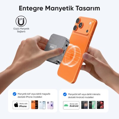 Juo MagSafe Uyumlu Type-C Hub 2230 NVMe SSD Kutusu 4K ProRes Kayıt 4K 60Hz HDMI PD 100W PD SD/microSD Kart Okuyucu AUX 10Gbps USB 3.2 Çoklayıcı Dönüştürücü - 3