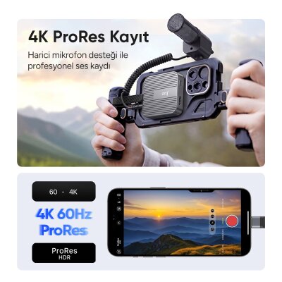Juo MagSafe Uyumlu Type-C Hub 2230 NVMe SSD Kutusu 4K ProRes Kayıt 4K 60Hz HDMI PD 100W PD SD/microSD Kart Okuyucu AUX 10Gbps USB 3.2 Çoklayıcı Dönüştürücü - 4
